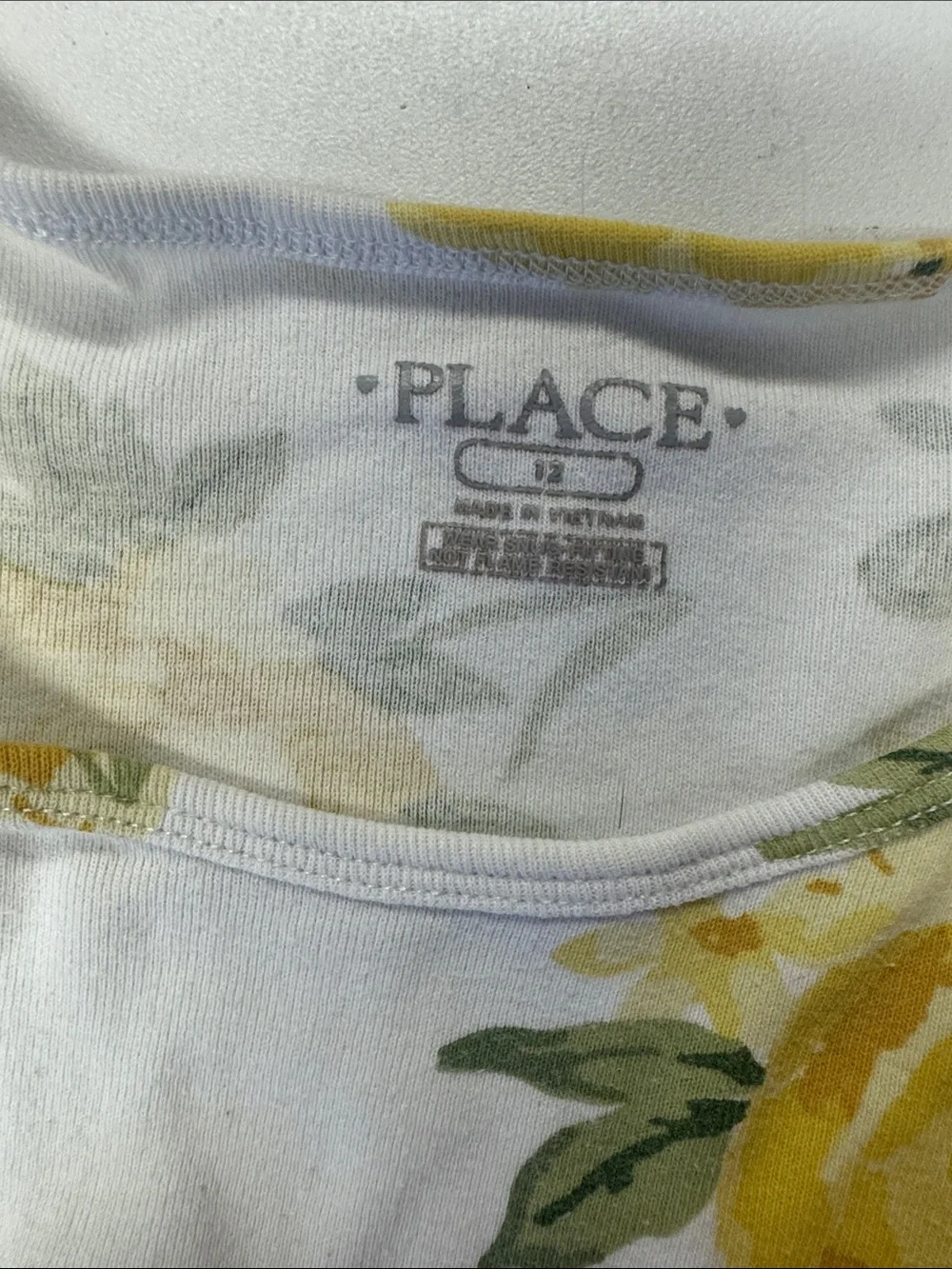 The Children's Place White and Yellow Floral Pajama Set 100% Cotton
